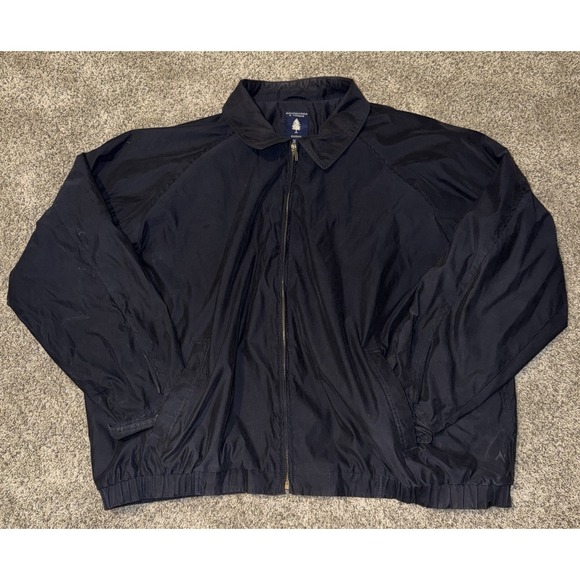 Roundtree & Yorke Other - Roundtree & Yorke Men's 4X Navy Blue Full Zip Bomber Jacket Coat Pockets